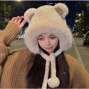 หมวกกันหนาวไหมพรมประดับมุก มีปอมๆๆ สำหรับผู้หญิงฤดูหนาว หวานน่ารัก มีเบสปอมยาว