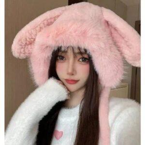 cc-028 th-11134207-81ztj-mfkfqg4pwnim78@resize_w450_nl หมวกกันหนาวไหมพรมประดับมุก มีปอมๆๆ สำหรับผู้หญิงฤดูหนาว หวานน่ารัก หมวกกระต่ายชมพู