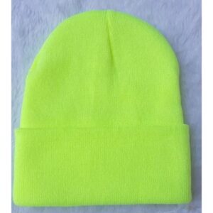 หมวกไหมพรมเนื้อละเอียด เกรดA หมวกบีนนี่ สีสันสวยงาม ฟรีไซส์ ใส่ได้ทั้งเด็กและผู้ใหญ่  สีเหลืองนีออน